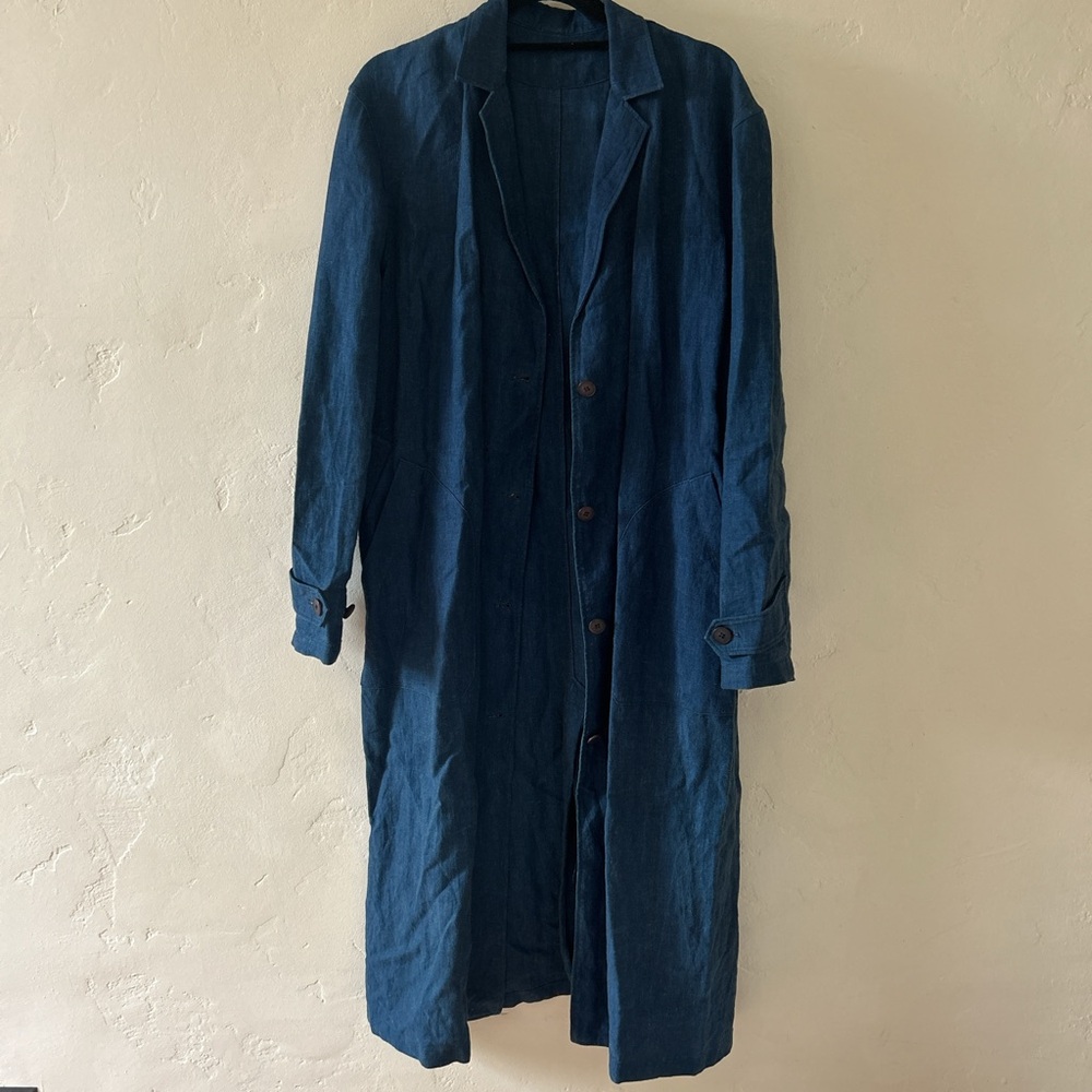 Simon Miller sample sale indigo workwear trench